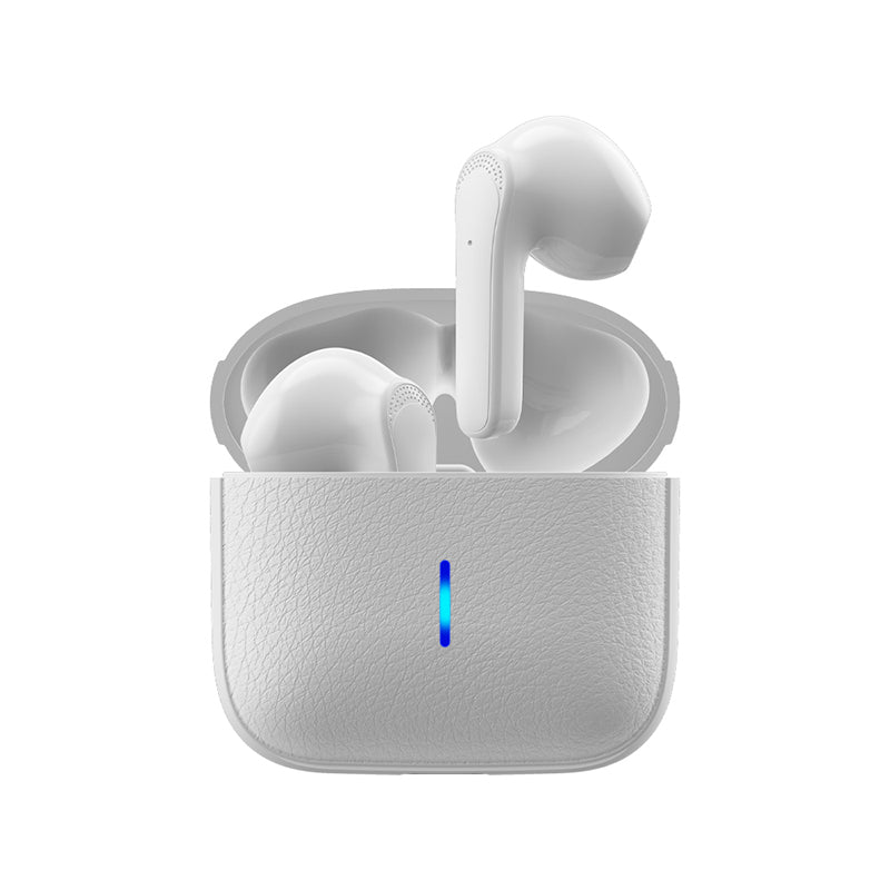D-1359 Wireless Bluetooth Headset Leather Texture TWS Earbuds Lightweight Headphones D-1359 Wireless Bluetooth Headset Leather Texture TWS Earbuds Lightweight Headphones